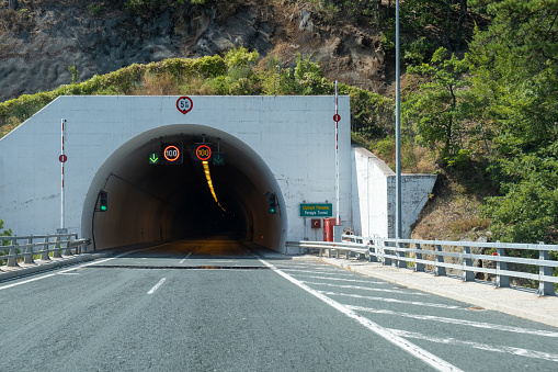 Panagia Tunnel on highway in Greece
