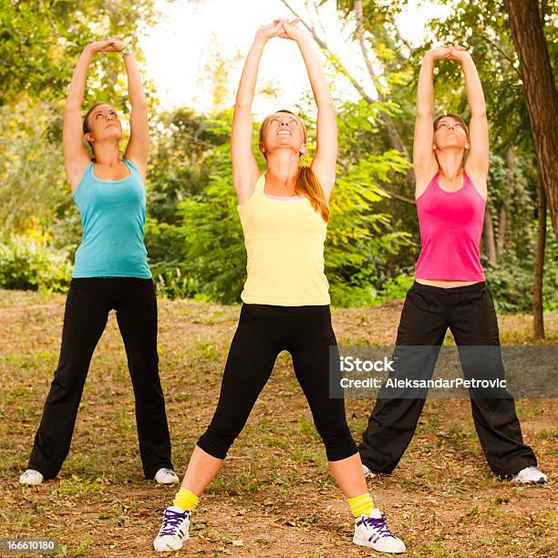 Estiramiento En La Naturaleza Foto de stock y más banco de imágenes de Actividad - Actividad, Actividad física, Actividades recreativas