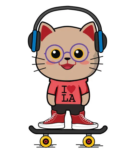 Vector illustration of Kitty Tour Los Angeles