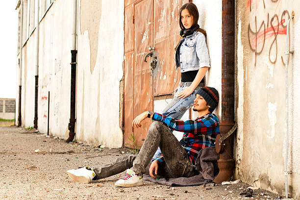 istock Young hipster guy with his girlfriend. 166610766