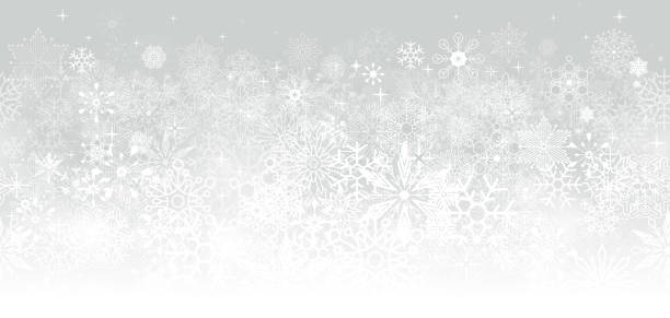 Christmas Snowflake Horizontal Seamless Background. vector art illustration