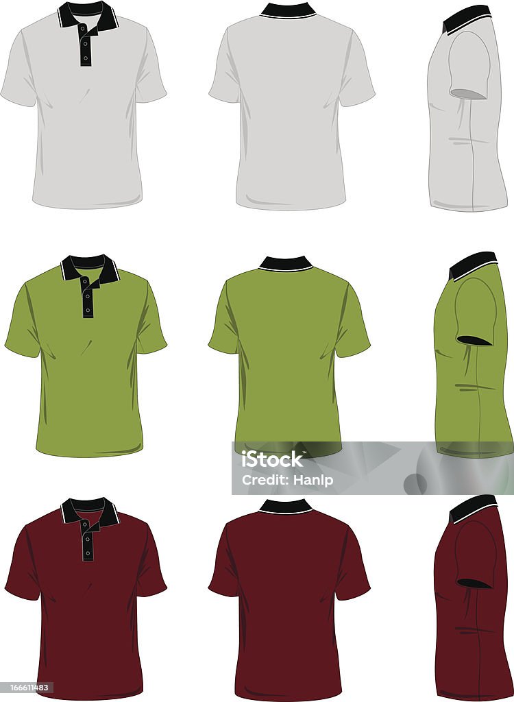 Herren Polo-Shirt Vorlage - Lizenzfrei Grün Vektorgrafik