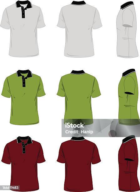 Herren Poloshirt Vorlage Stock Vektor Art und mehr Bilder von Grün - Grün, Kragen, Polohemd