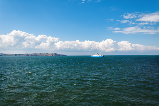 June 27, 2015 Russia Kerch Strait Ferry crossing Port Kavkaz Port Crimea.