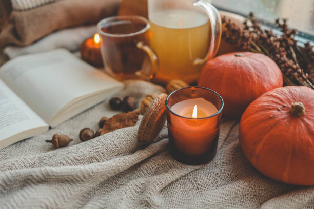 istock Autumn composition in the home interior, aesthetics 1666159816