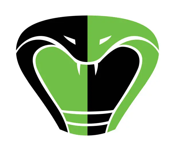 Vector illustration of Black And Green Cobra  Icon