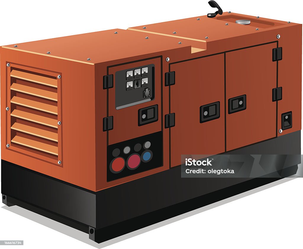 Computer generated rendering of industrial power generator industrial diesel power generator Generator stock vector