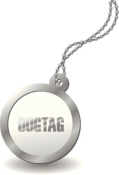 Vector illustration of metal dog tag