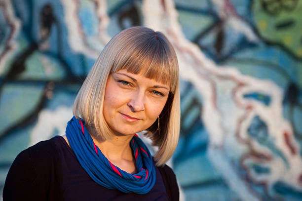 Portrait of a young woman outdoor stock photo