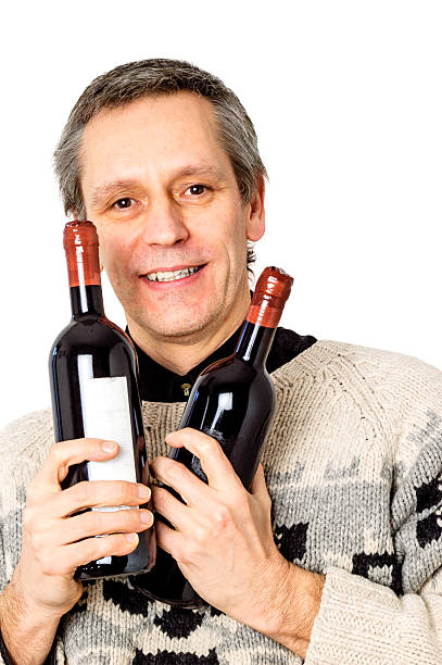 Man with bottles of wine