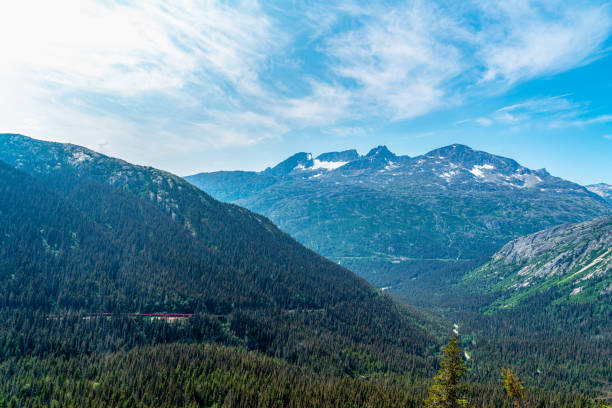 istock White Pass Summit excursion tour train in the mountains, Alaska, USA. 1666182433