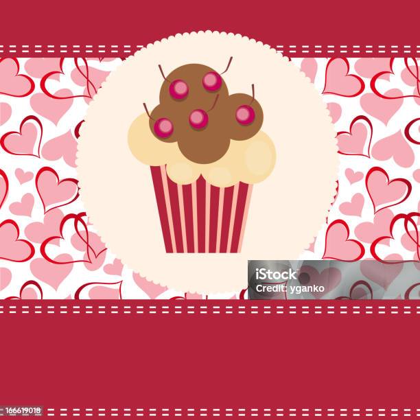 Cartão Com Um Cupcake Ilustração Vetorial - Arte vetorial de stock e mais imagens de Abstrato - Abstrato, Amor, Aniversário