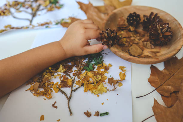 istock Children's creative activities, autumn idea 1666198490