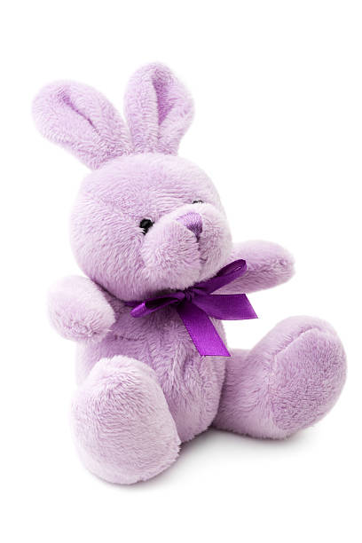 istock Isolated image of lilac stuffed rabbit on white background 166620663