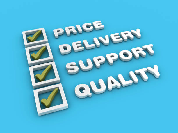 Price Delivery Support Quality 3D Check List - White Background - 3D Rendering