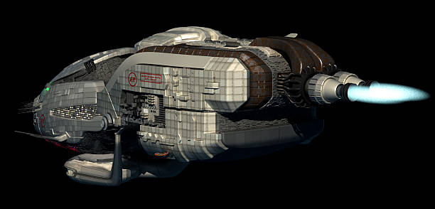istock Futuristic 3D spaceship in deep space travel 166628808