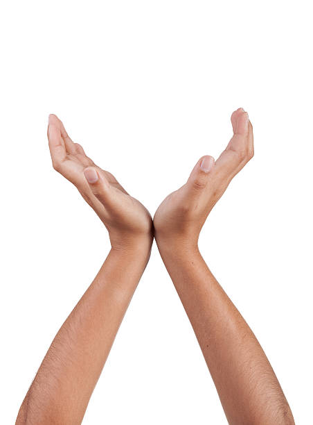istock Empty woman hands isolated on white background 166629299