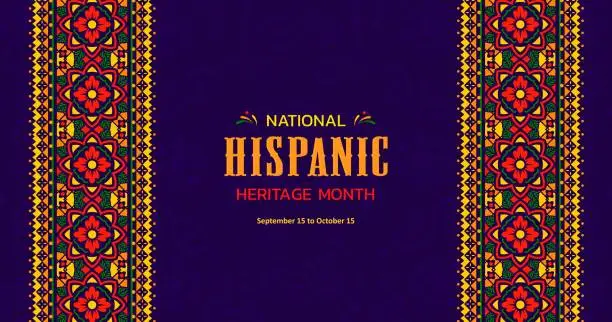 Vector illustration of Ethnic ornament pattern national hispanic heritage