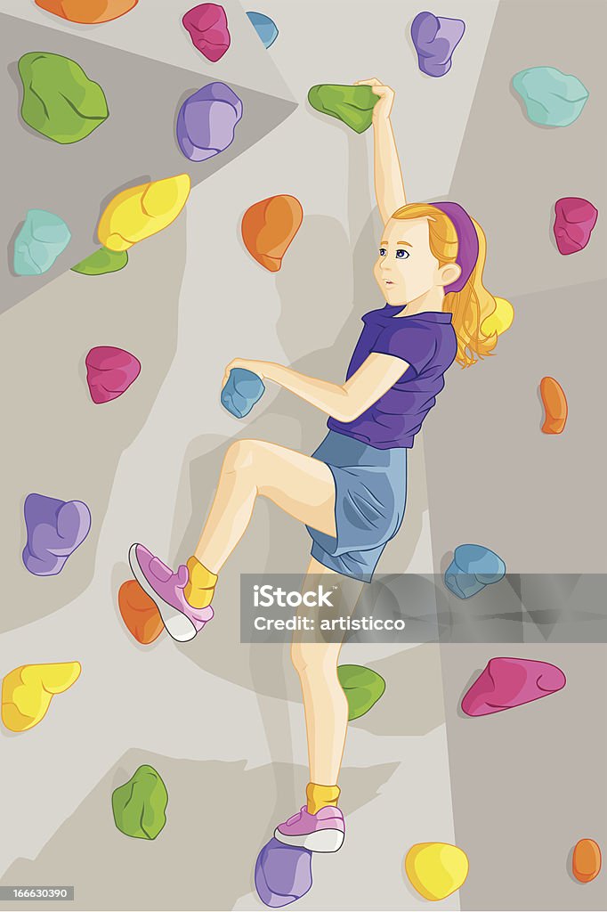 Indoor rock alpinista - Royalty-free Adolescente arte vetorial