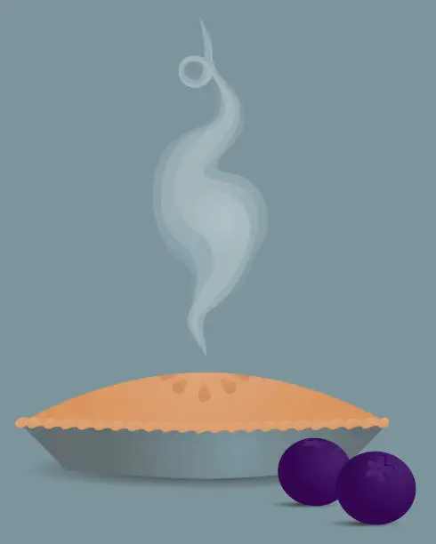 Vector illustration of Blueberry pie