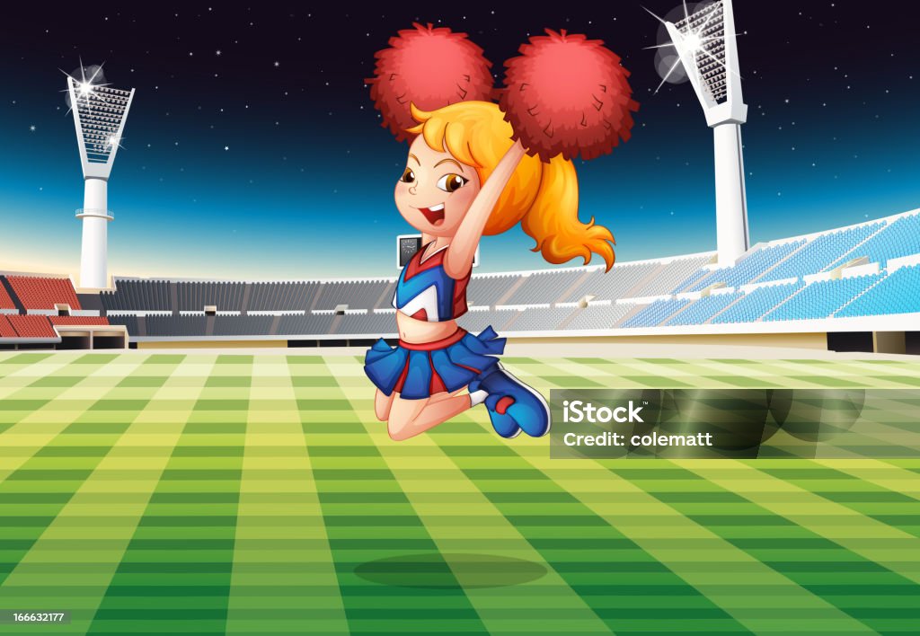 Cheerleader dancing at the stadium Adult stock vector