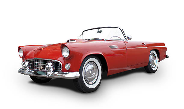 Ford Thunderbird Ford Thunderbird 1955-1957, isolated on white. convertible stock pictures, royalty-free photos & images