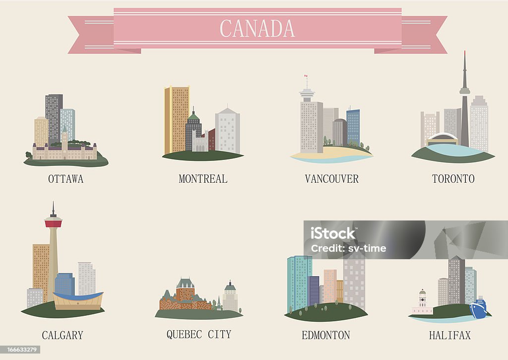 Símbolo de la ciudad. Canadá - arte vectorial de Canadá libre de derechos