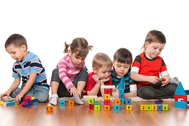 istock Five children are playing on the floor 166633440