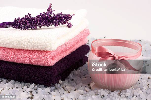 Spa Towels And Salt Crystals Stock Photo - Download Image Now - Aromatherapy, Bathtub, Beauty Spa