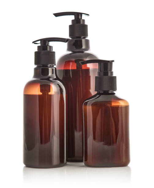 istock Plastic brown bottles with dispenser pumps 1666368374