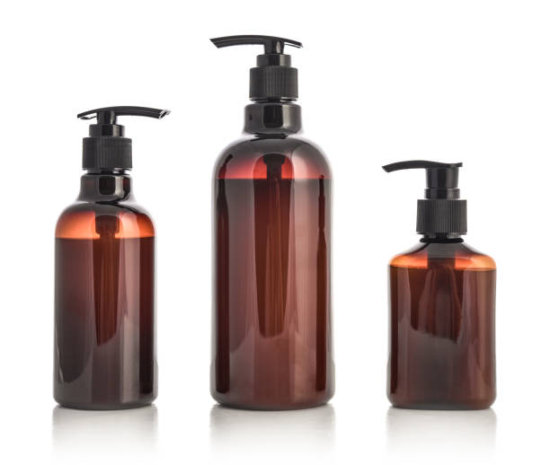 istock Plastic brown bottles with dispenser pumps 1666368391
