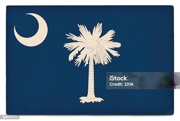 Grunge Bandiera Di Stato Americano Su Bianco Carolina Del Sud - Fotografie stock e altre immagini di Bandiera