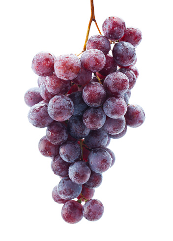 Red grapes isolated on white