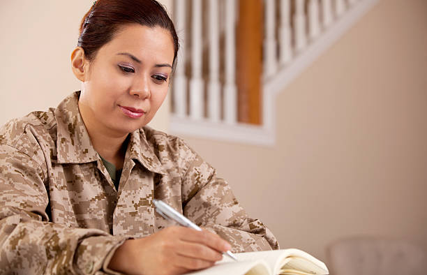 US Marine Female Soldier Working