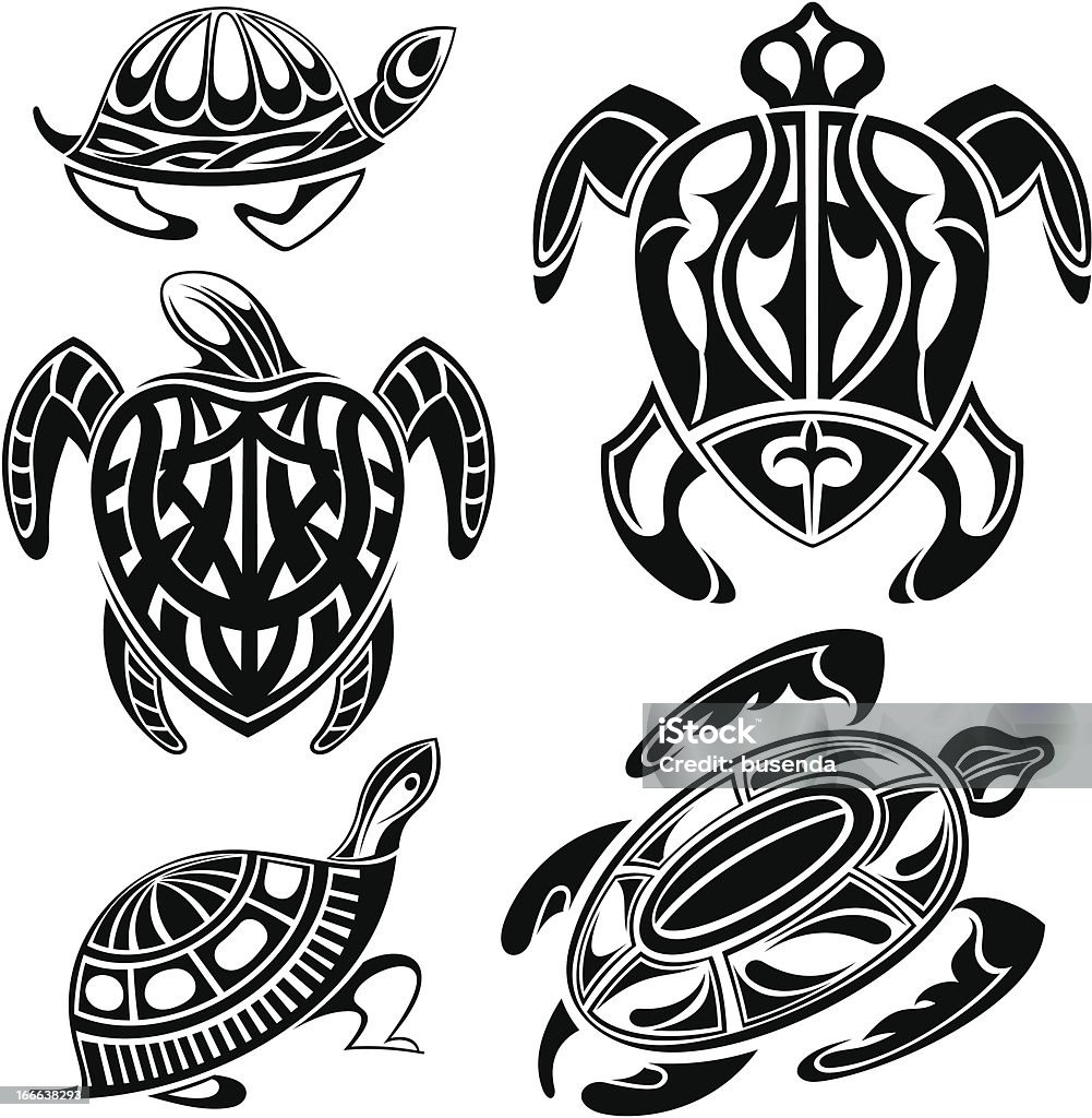 Tattoo Turtles Set of turtles Abstract stock vector