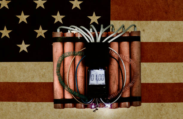 Time bomb on american flag