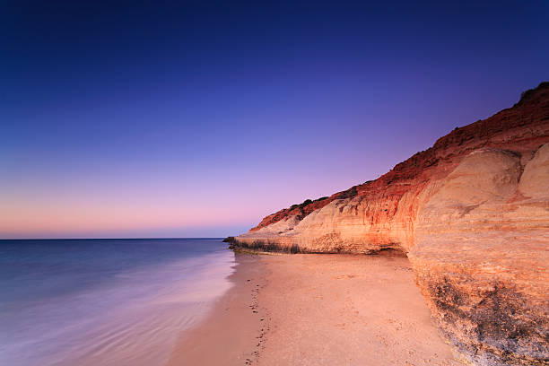 Port Noarlunga cliffs at twilight stock photo