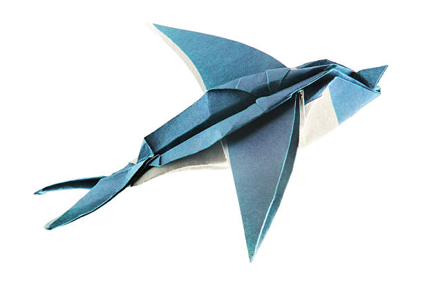 istock Vintage origami swallow 166638747