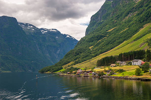 istock Small village in Naeroyfjord, Norway 166639491