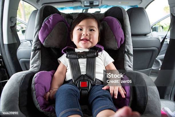 Baby In Car Seat Stock Photo - Download Image Now - Car Safety Seat, Baby - Human Age, Safety