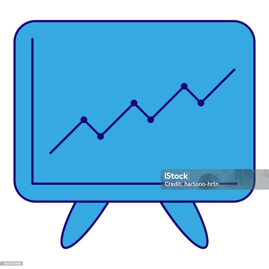 Chart Types Simple Blue Blue Line Chart Board Element Simple Flat Vector With Business Theme ...