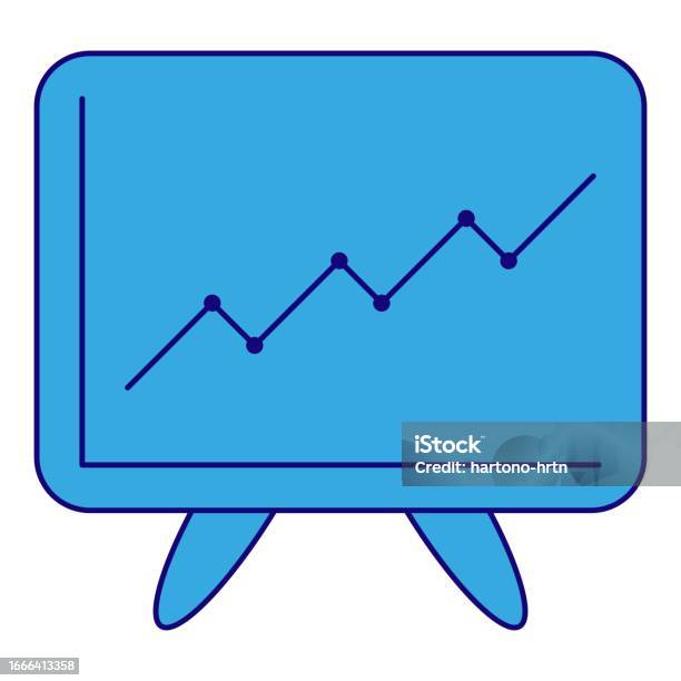 Blue Line Chart Board Element Simple Flat Vector With Business Theme Chart Board Photo