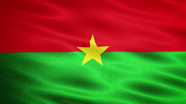 Natural Waving Fabric Texture Of Burkina Faso National Flag Graphic Background
