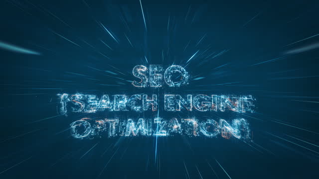 Search Engine Optimization, SEO Concept in Deep Space Technological Background