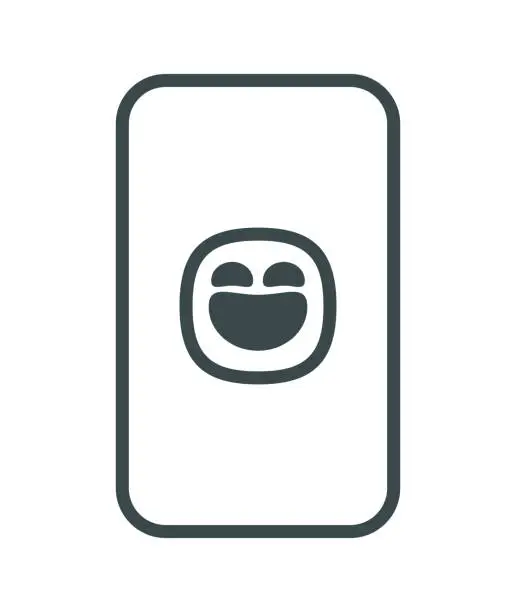 Vector illustration of Smart phone with emoticon