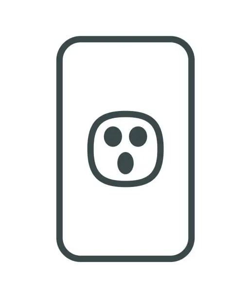 Vector illustration of Smart phone with emoticon