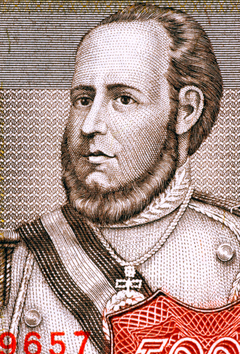 Ivan Mazepa portrait on a 10 ukrainian grivnas banknote. He was the Hetman of Zaporizhian Host in 1687â1708.