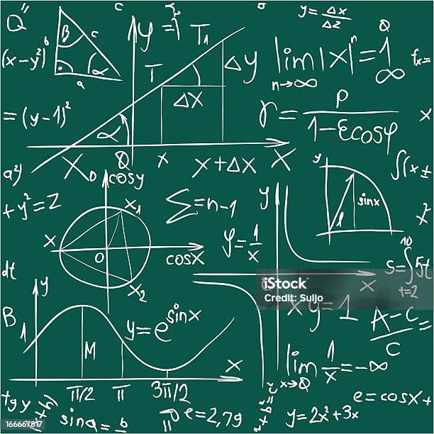 Math Background Pattern Stock Illustration - Download Image Now - Algebra, Backgrounds, Chalk Drawing