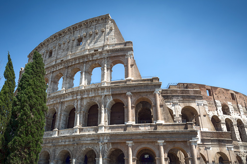 The Colosseum is an elliptical amphitheatre in the centre of the city of Rome, Italy, just east of the Roman Forum. It is the largest ancient amphitheatre ever built, and is still the largest standing amphitheatre in the world, despite its age.