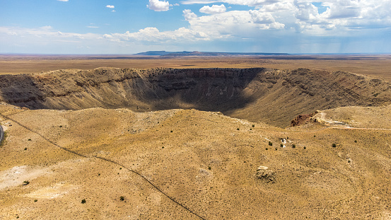 A view from inside the rim of Meteor Crater, Arizona, USA.